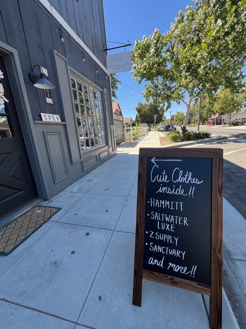 Downtown sidewalk sign